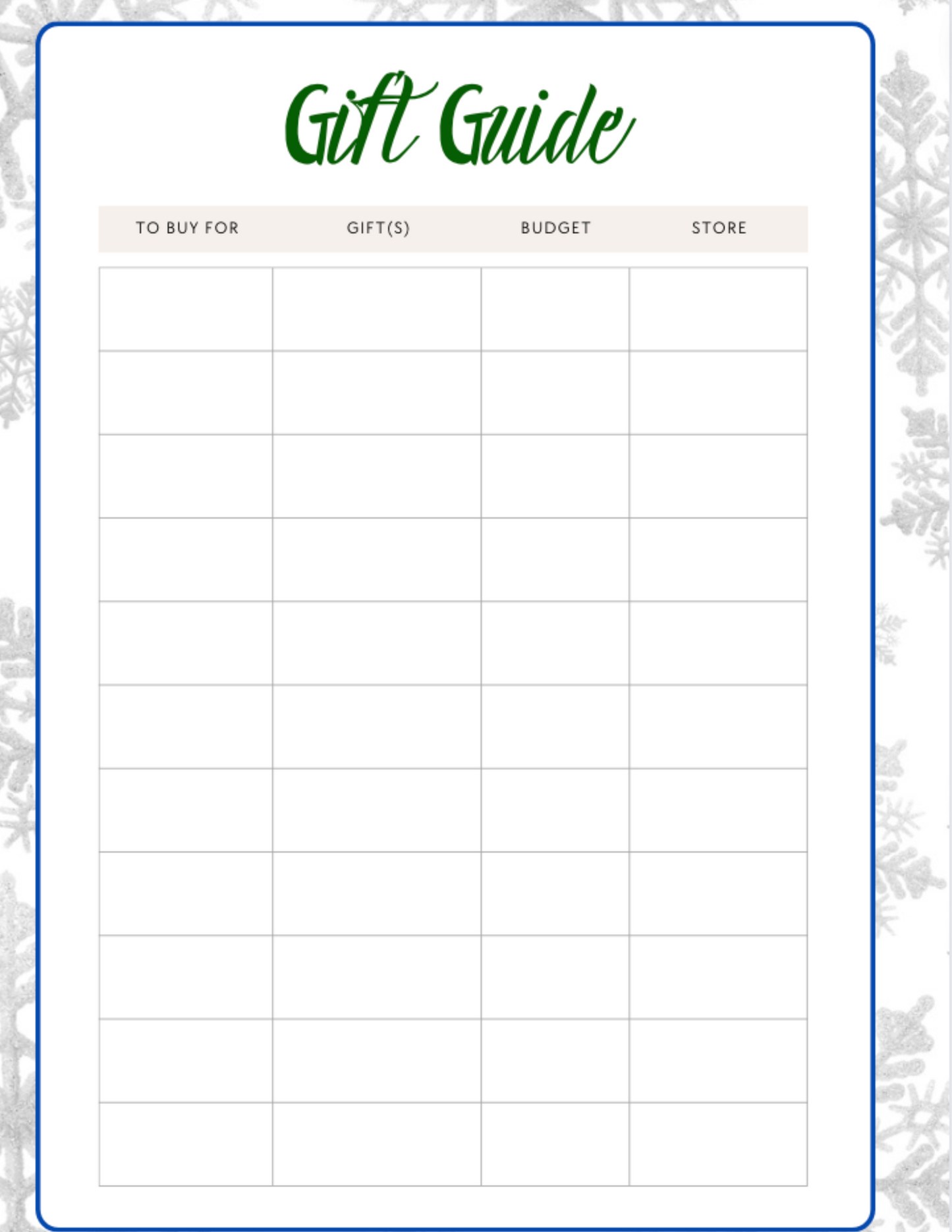 Holiday Gift and Budget Planner