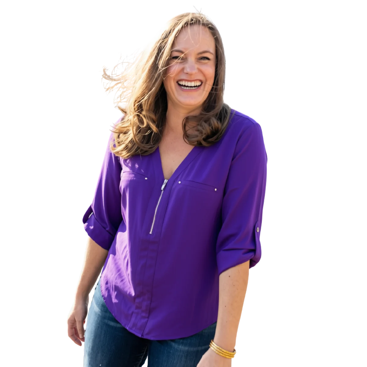 Sara Judith, laughing